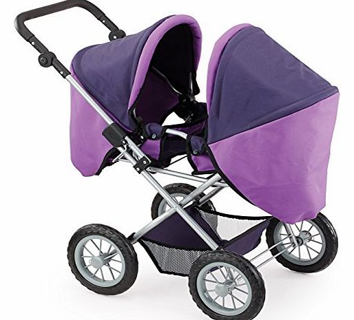 Bayer 46 - 75cm Dolls Pram Twin Design (Purple)