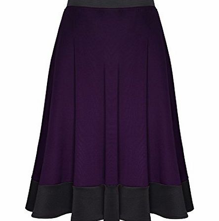 Be Jealous Womens Ladies Celeb Stretch Panel Scuba Flared Skater Swing Midi Skirt Plus Size