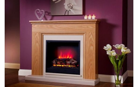 Bemodern Stanton Eco Electric Fireplace Natural Oak