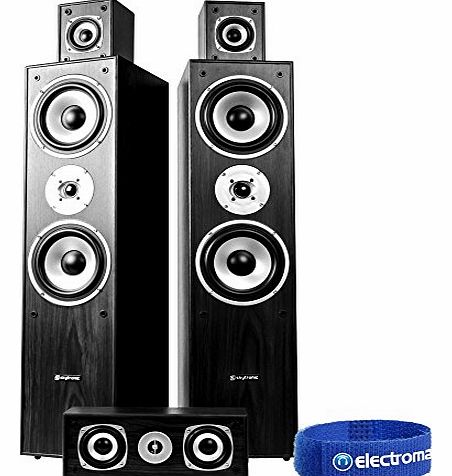 beamz Skytronic 5.0 Black Surround Sound Speakers System Hi-Fi Home Theatre House Party DJ Setup 1150W