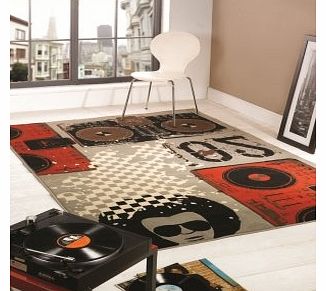 Beat Box rug 120x160cm Retro Funky Beat Box rug. Boys rock 120x160cm Music UK MAINLAND POSTAGE ONLY