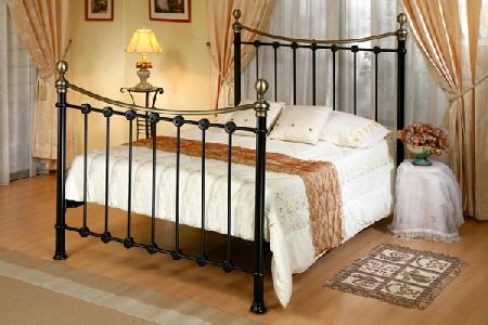 Kelso Black Metal Bed Frame Double 135cm