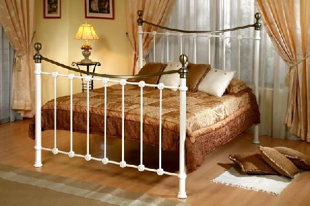 Kelso Cream Metal Bed Frame Kingsize 150cm