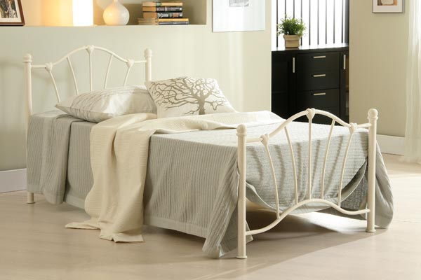 Sophia Cream Metal Bed Frame Single 90cm