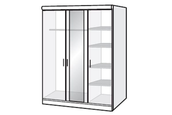 Manhattan Range - Wardrobe - 3 Doors (1 Mirror