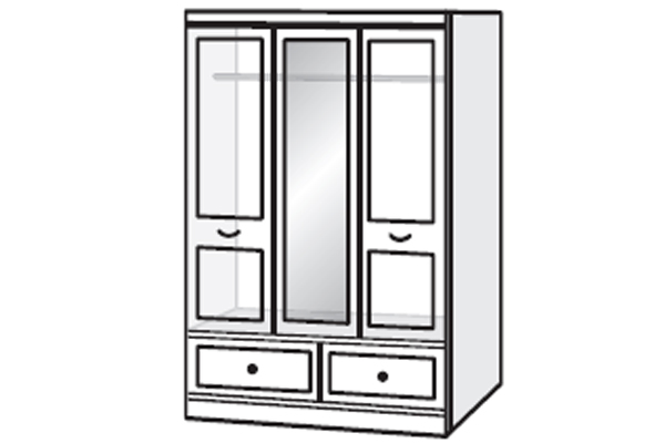 Oyster Bay Range - Wardrobe - 3 Doors (Full