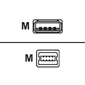 Belkin USBA-4-pin MiniB Cable 0.8m Black