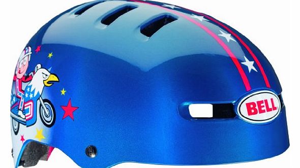 Bell Kids Fraction Helmet - Blue Kid Knievel, Small