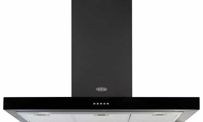 90 DB 90cm Flat Cooker Hood - Black