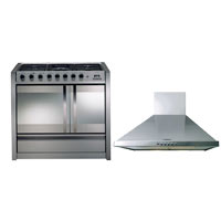 Belling Range Cooker DB1000DF and 100cm Chimney Hood CHIM101SS