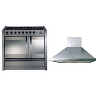 Belling Range Cooker DB1000G and 100cm Chimney Hood CHIM101SS