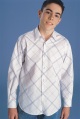 bias-cut check shirt