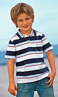 Boys Raw Edged Stripe Polo