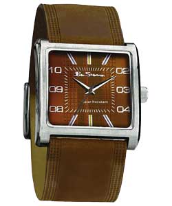 Ben Sherman Gents Rectangular Dial Brown Strap Watch