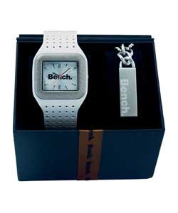 Ladies White Strap Watch Gift Set