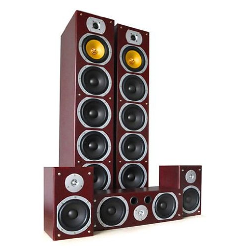 V9B Home Theatre 4-Way Speaker Set (1240W Max, Bass Reflex & 5 Channels) - Mahogany