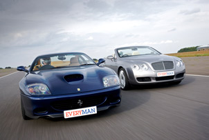 bentley Continental GTC vs Ferrari 575