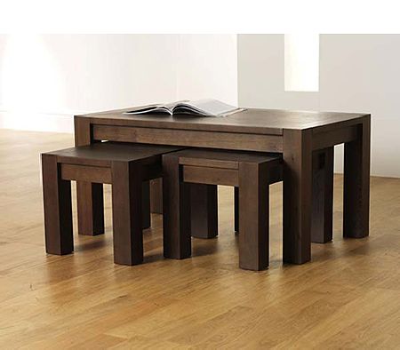 Clearance - Lyon Walnut Nest of Coffee Tables