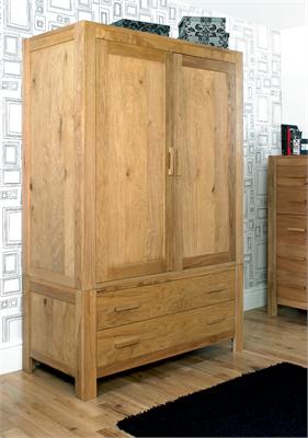 Lyon Oak Large Double Wardrobe Small Single