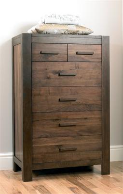 Lyon Walnut 4+2 Drawer Chest Small Single