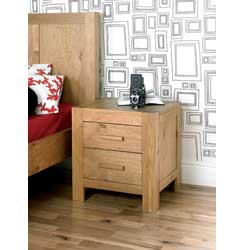 Lyon Oak 2 Drawer Bedside Table