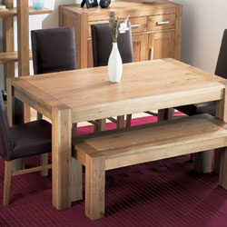 Lyon Oak Small Dining Table & 4 Slatted Backed