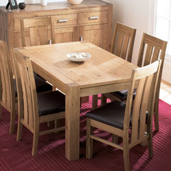 Lyon Oak Small Dining Table & 6 Slatted Back