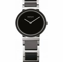 Bering Time Ladies Ceramic Black Silver Watch