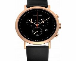 Bering Time Mens Black Chronograph Watch