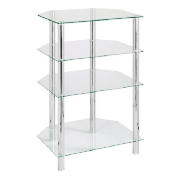 4 shelf hi-fi unit, Clear glass