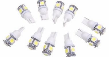 10x T10 194 168 W5W 5 SMD LED White Car Side Wedge Tail Light Lamp Bulb DC 12V