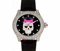 Betsey Johnson Ladies Black Stone Set Skull