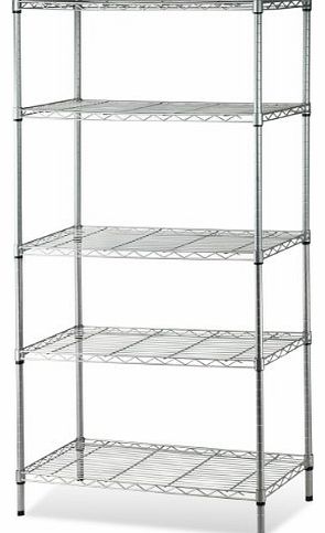 5 Tier Stainless Steel Chrome Racking Garage Shelving Storage Shelve Heavy Duty Kitchen Bathroom