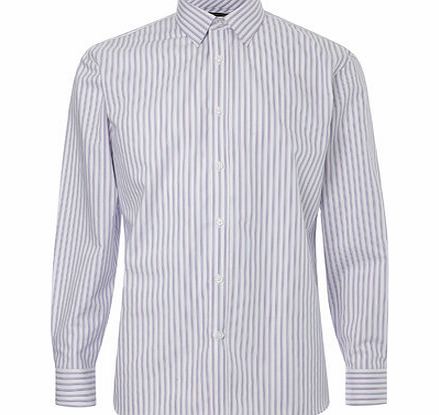 Bhs 3 Colour Stripe Cotton Shirt, Dark Pink