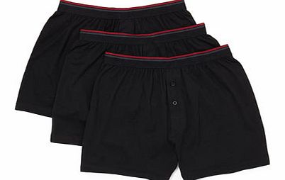 Bhs 3 Pack Black Jersey Boxers, Black BR60J01EBLK