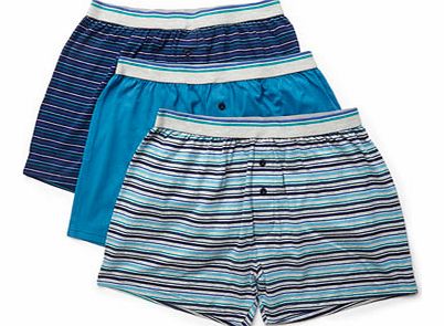 Bhs 3 Pack Stripe Boxers, Green BR60J01EGRN