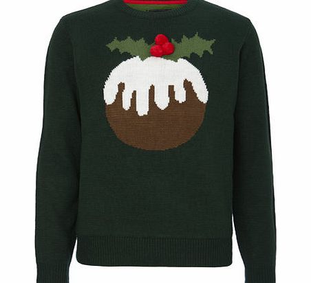 Bhs 3D Pudding Christmas Jumper, Green BR53E13FGRN