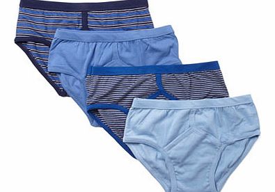 Bhs 4 Pack Denim Stripe Briefs, Blue BR60B08DBLU