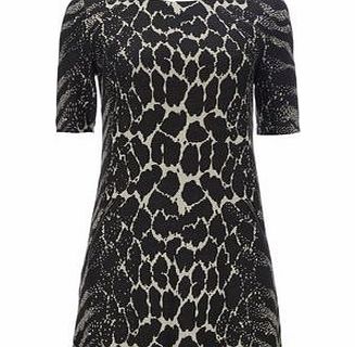 Bhs Animal Print Jacquard Dress, stone 12034122730