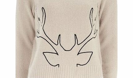 Bhs Antler Teddy Jumper, beige 19128680431