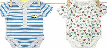 Bhs Baby Boys 2 Pack Short Sleeved Bodysuit Set,