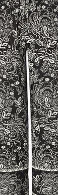 Bhs Black and White Print Wide Leg Trouser, black