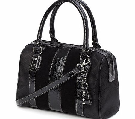 Bhs Black Jacquard Barrel Bag, black 3126428513