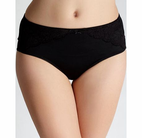 Black Lace Shaping High Leg Brief, black