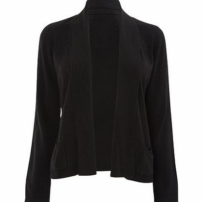 Bhs Black Open Front Shawl Collar Supersoft