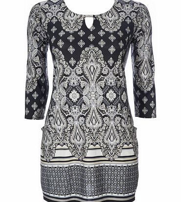 Bhs Black Paisley Foil Tunic, black 12034328513