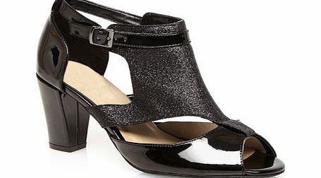 Bhs Black Patent And Glitter Extra Wide Cut Out