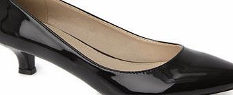 Bhs Black Patent Kitten Heel Court Shoe, black