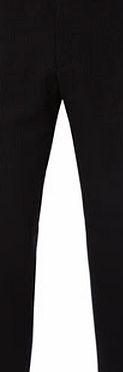 Bhs Black Pinstripe Regular Fit Flat Front Trousers,