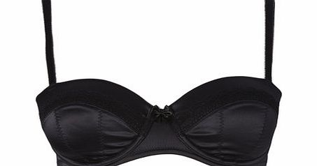 Bhs Black Satin Underwired Bra, black 2303738513